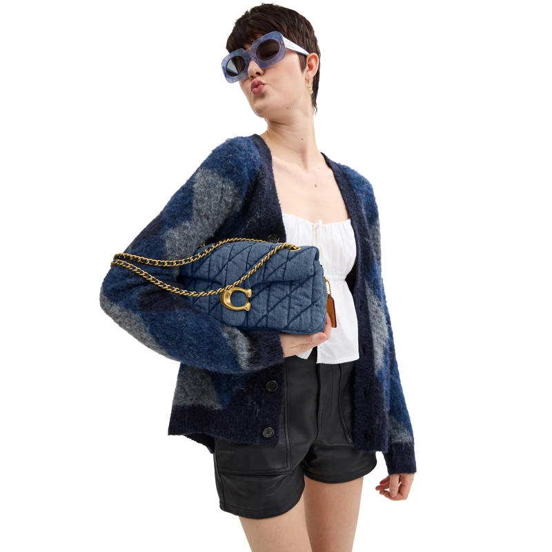 Coach Crossbody Bag Quilted Denim Tabby Shoulderbag 26 Indigo(Image 3)
