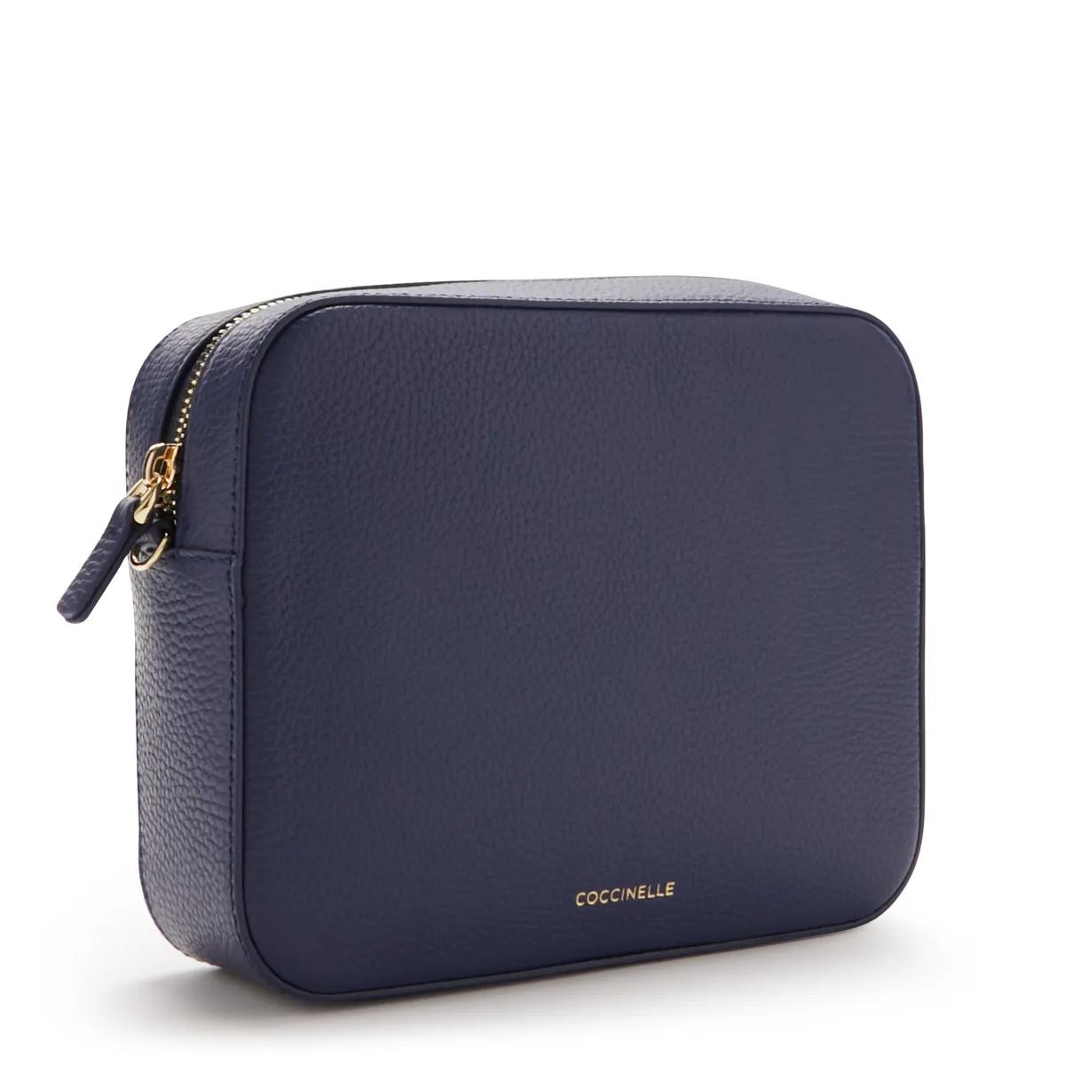 Coccinelle Blauwe Crossbody Tas met Logoband Blue Dames