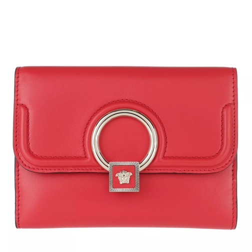 Versace Zip Around Wallet Vitello Red/Black Flap Wallet