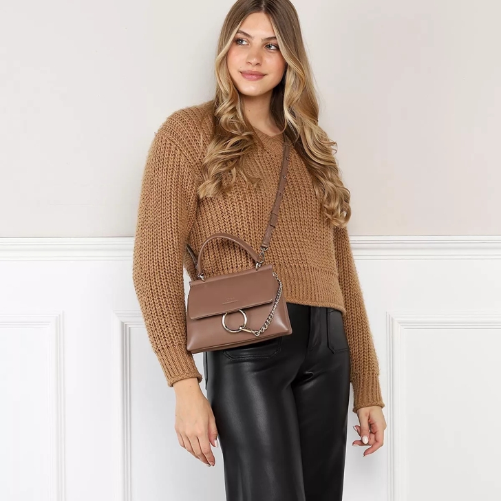 Chloe Taupe Leather and Suede Small Faye Shoulder Bag Chloe