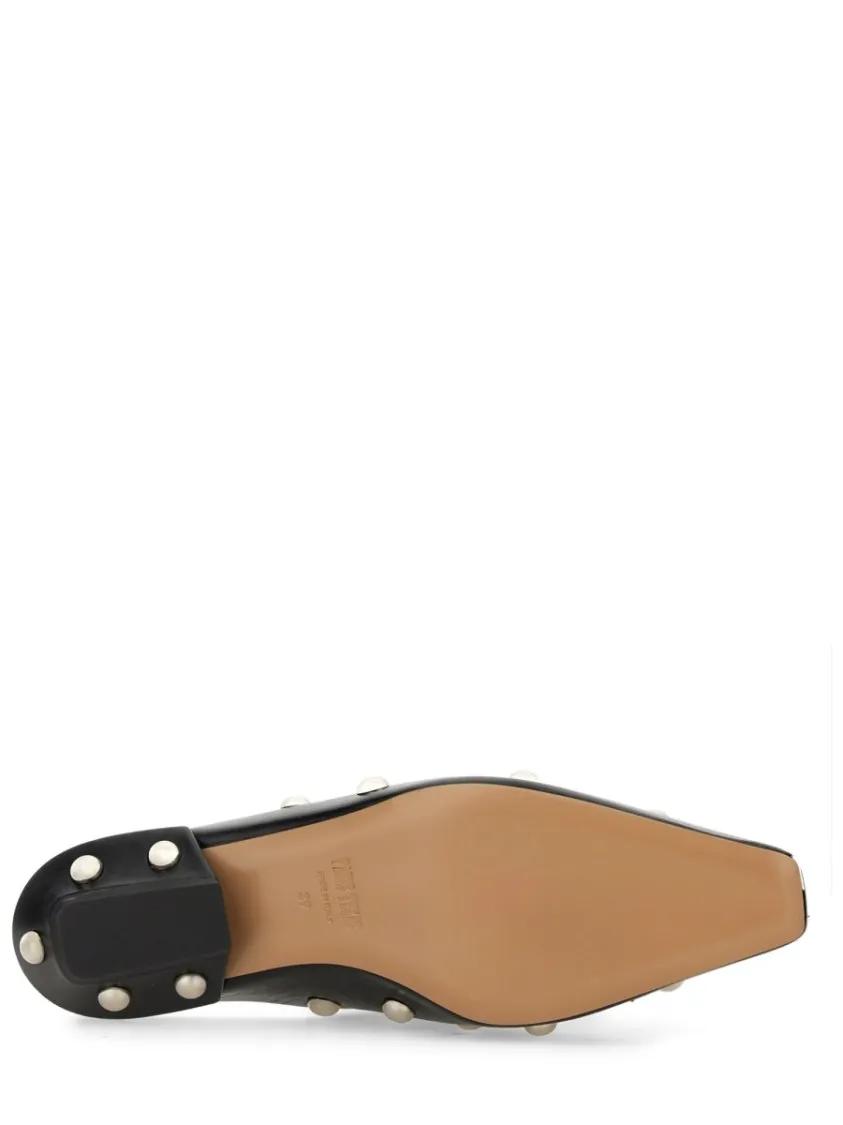 Thumbnail - Paris Texas Slipper & Pantoletten - "Bella" Pointed Toe Leather Mules - Gr. 36 (EU) - in Schwarz - für Damen
