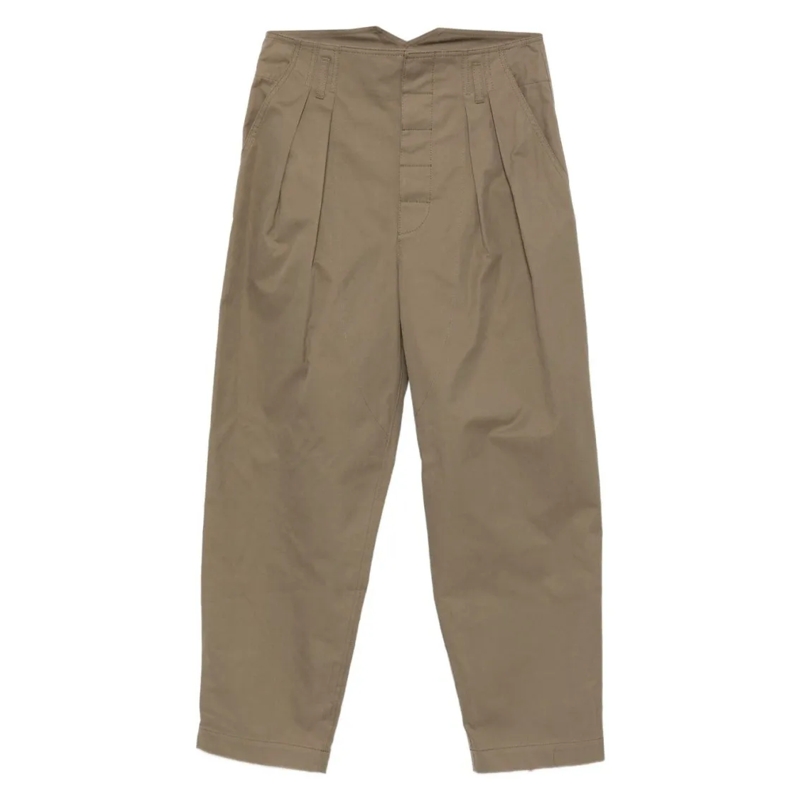 Moschino  Cropped Green Trousers Neutrals
