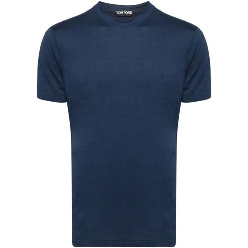 Tom Ford Logo-Embroidered Navy Blue T-Shirt Blue T-shirts