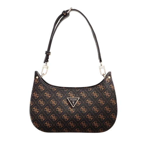 Guess Meridian Mini Top Zip Shldr Bg Brown Logo Sac à bandoulière