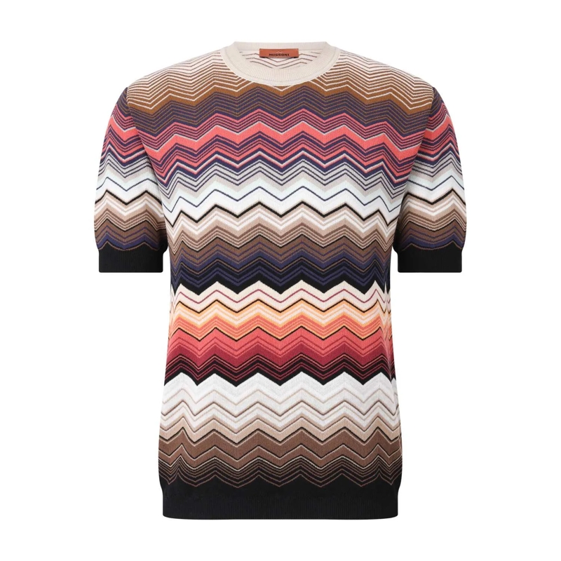 Missoni Hemd T-Shirt mit Chevron-Muster Multicolor
