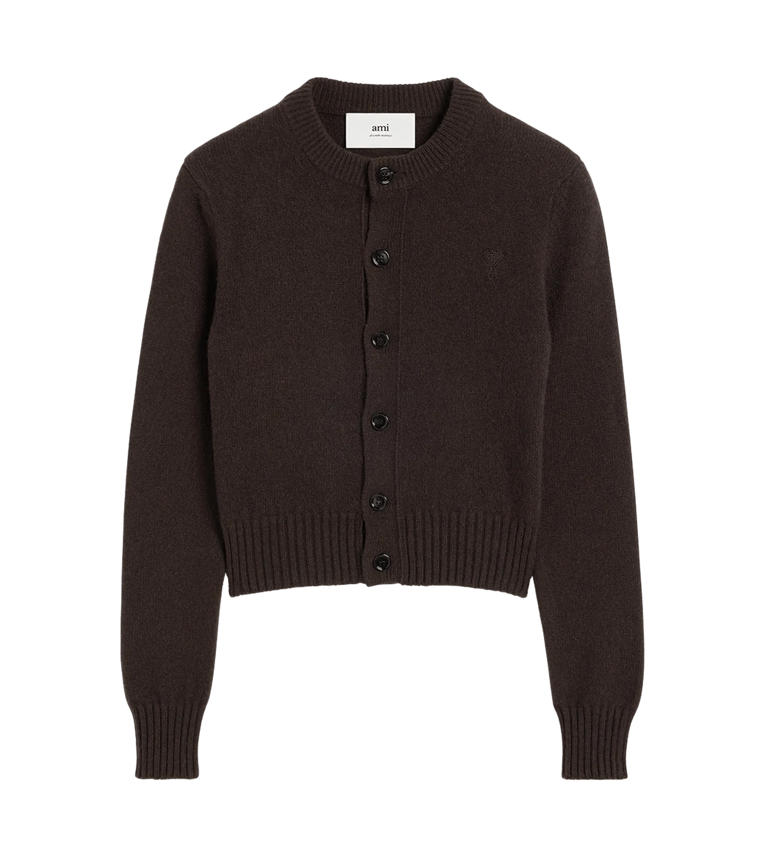 AMI Paris - Cardigan mit Logo - Größe XS - braun