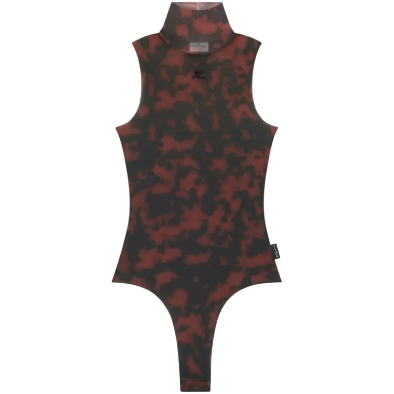 Courrèges  Tortoiseshell High Neck Bodysuit Black