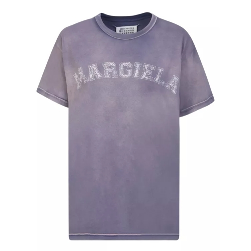 Maison Margiela College Logo And Faded Effect T-Shirt Purple Magliette
