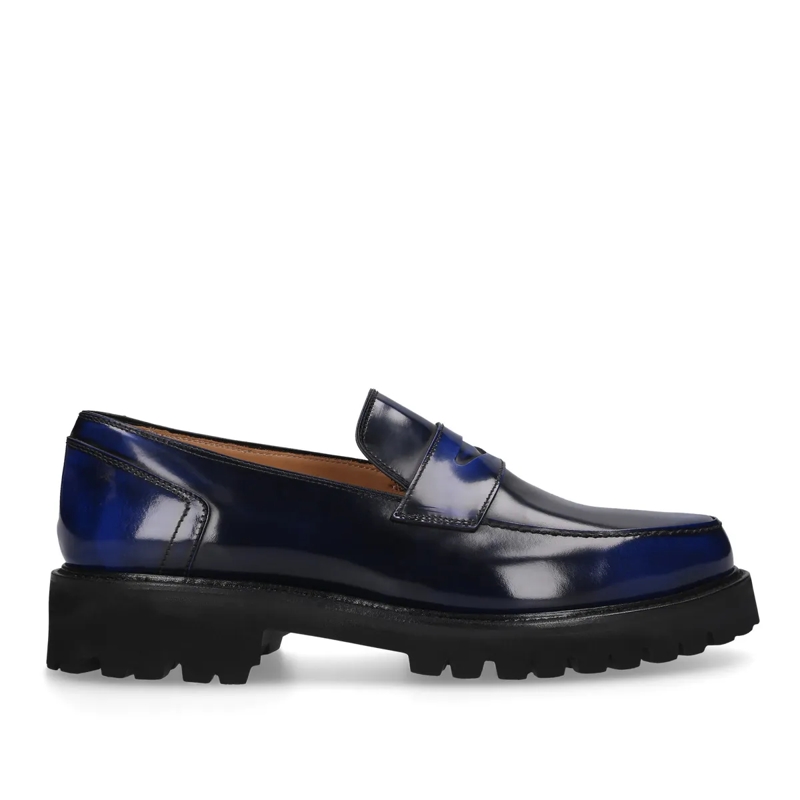 Henry Stevens Monkstraps Loafer Haywood PL dunkel-blau