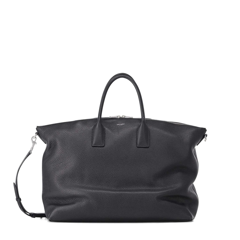 Saint Laurent Schultertasche Weekender aus Leder schwarz