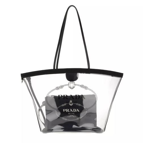 Prada Fabric And Plexiglas Handbag Black Tote