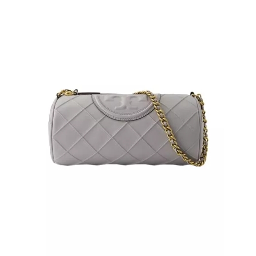 Tory Burch Fleming Soft Barrel Bag - Leather - Grey Grey Bowlingtas