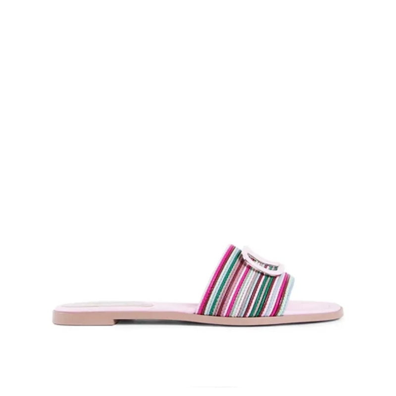 Valentino Garavani Sandalen V Logo Signature Slides Pink