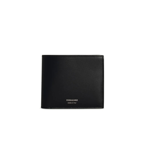 Salvatore Ferragamo Florence' Black Leather Wallet Black Portemonnee