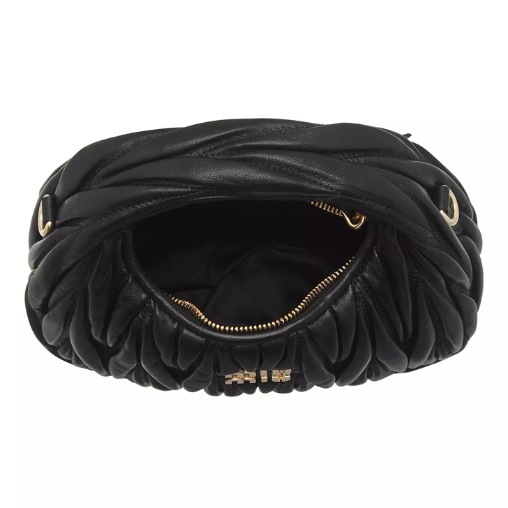 Miu Miu Wander Matelass Hobo Mini Bag Black Mini Bag