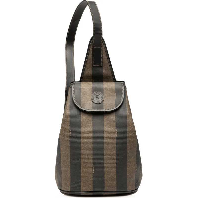 Fendi Sac à bandoulière Pequin Coated Canvas Sling Bag braun