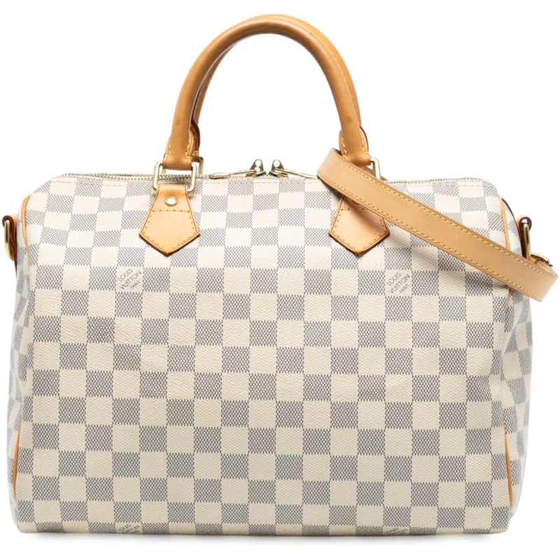 Louis Vuitton Schultertasche Damier Azur Speedy Bandouliere 30 weiß