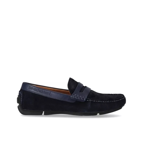 Emporio Armani Driver Blue Loafer Black Loafer