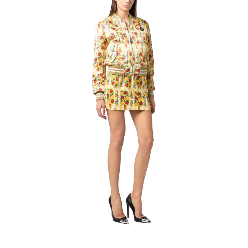 Philipp Plein Blouson Satin Bomber Jacket Ice Cream gelb(Image 3)