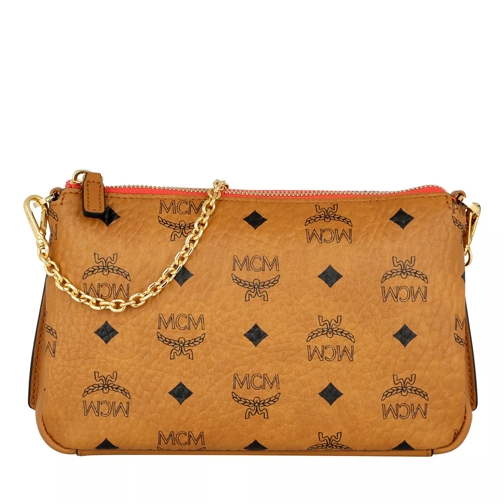 MCM Millie V Medium Zip Crossbody Cognac Crossbody Bag