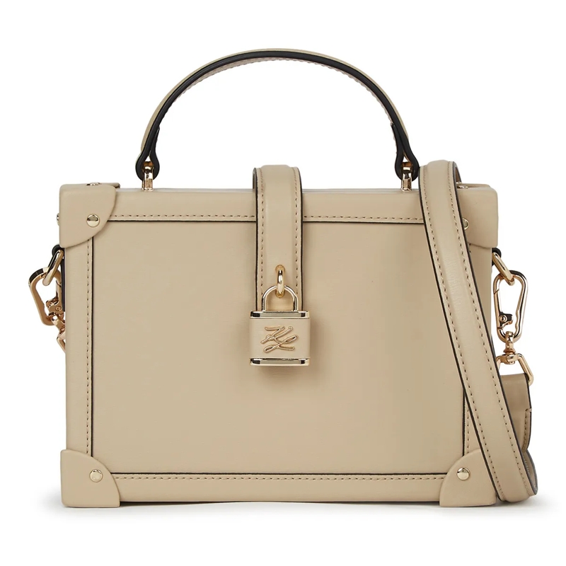 Karl Lagerfeld Crossbody Bag K/Autograph Trunk Bag mit Vorhängeschloss beige