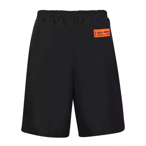 Heron Preston Black Logo Patch Shorts Black Pantaloncini
