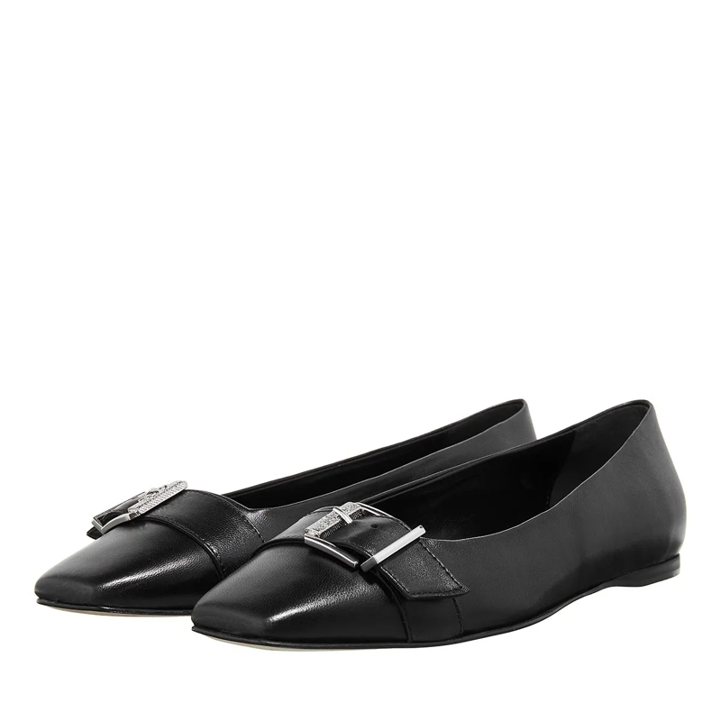 Karl Lagerfeld Ballerinas Konnie Roller Buckle Pump Black Lthr w/Silver