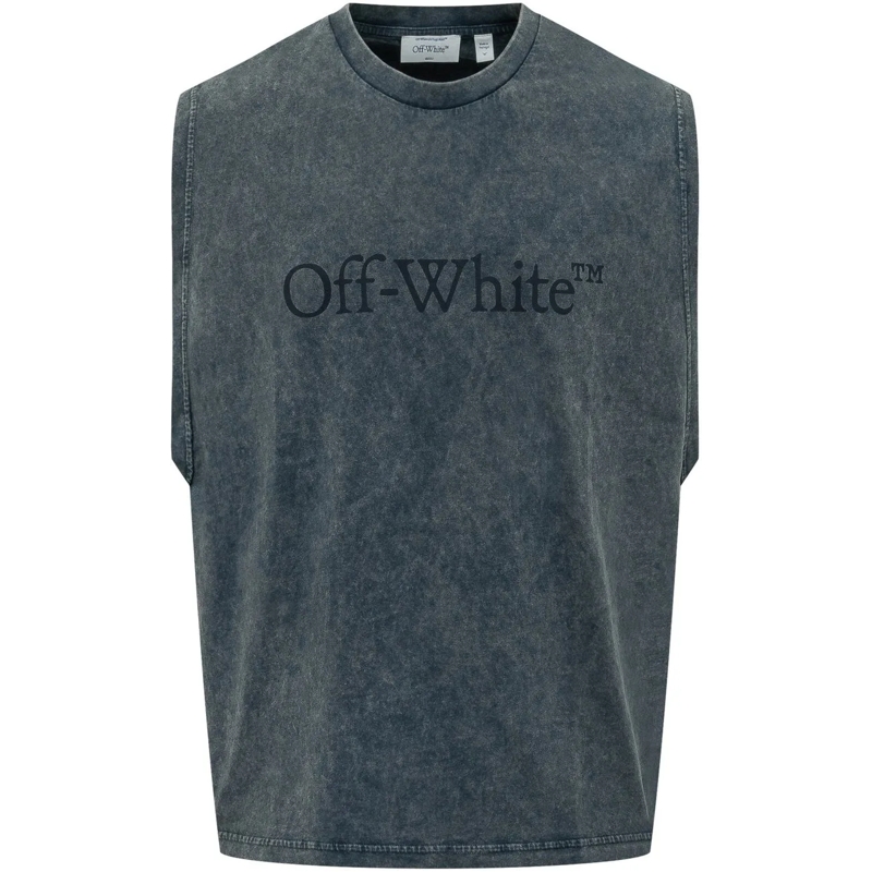 Off-White Top T-shirt Smanicata Bookish dunkelgrau