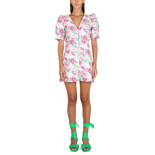 GANNI Mini-Kleider 3D Jacquard Mini Dress White
