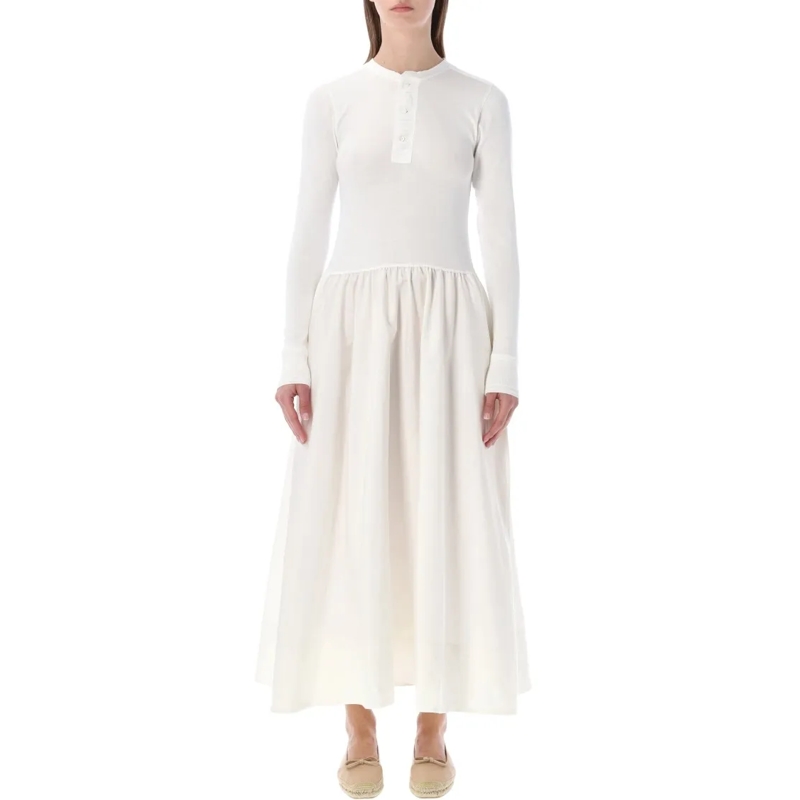 Polo Ralph Lauren  Polo Cotton Henley Long Dress White