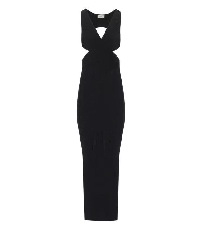 Elisabetta Franchi Red Carpet Black Cut-Out Dress Black