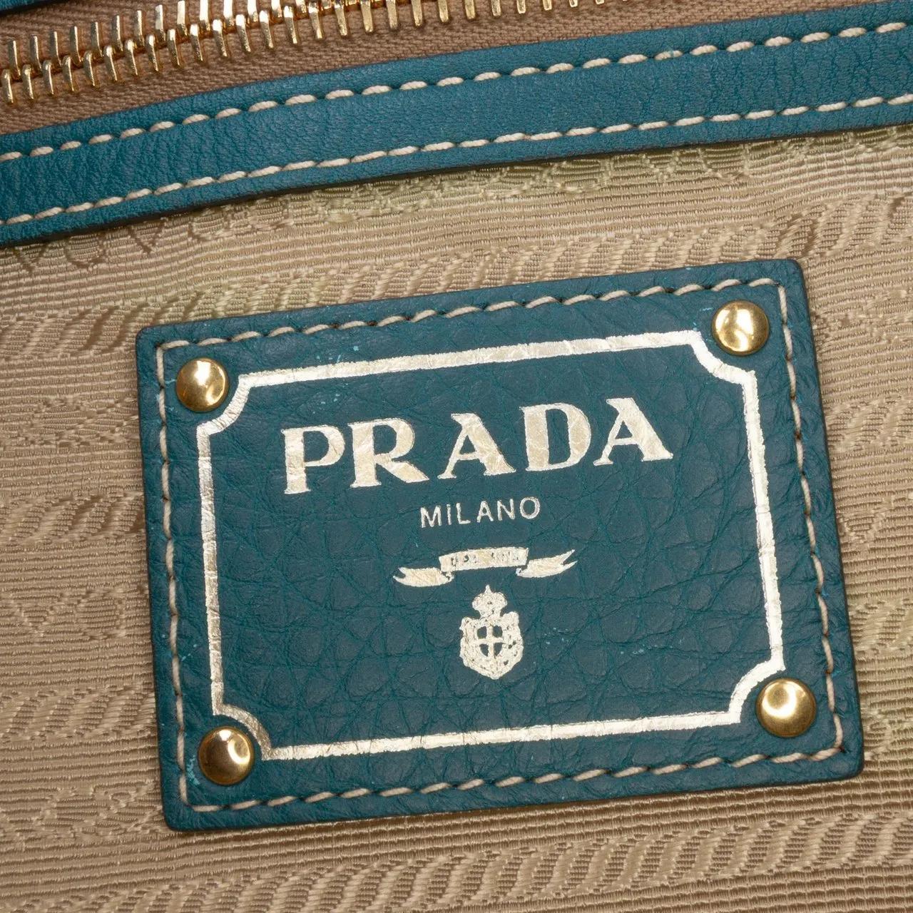 Thumbnail - Prada Shopper - Vitello Daino Side Zip Tote - Gr. unisize - in Blau - für Damen