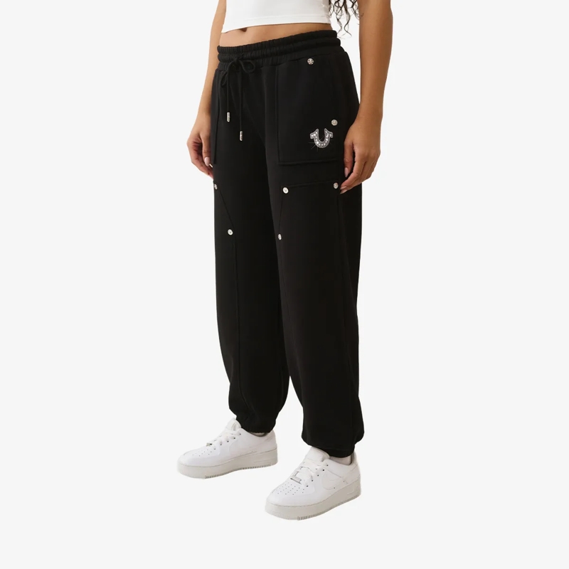 True Religion Jogginghose Sweathose STUDDED CARPENTER schwarz(Image 3)