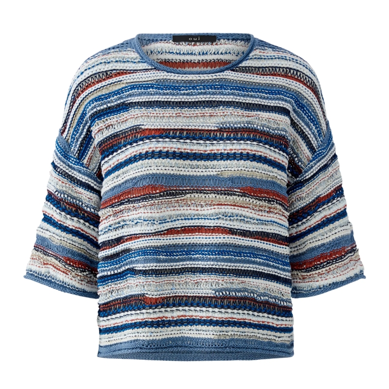 Oui Pullover Pullover blau