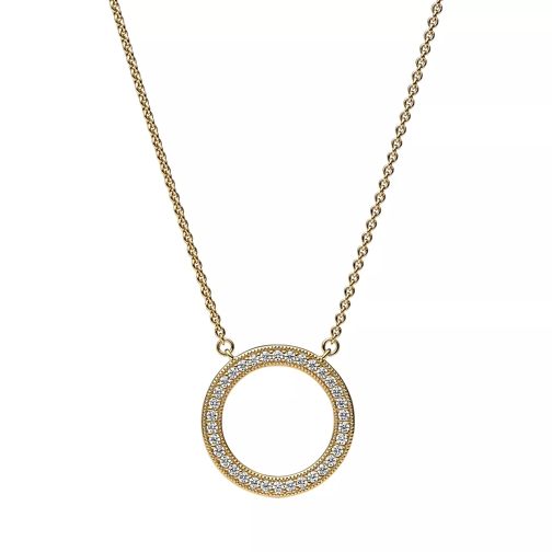 Pandora Pandora Signature Pavé & Hearts Circle Pendant Nec gold Short Necklace