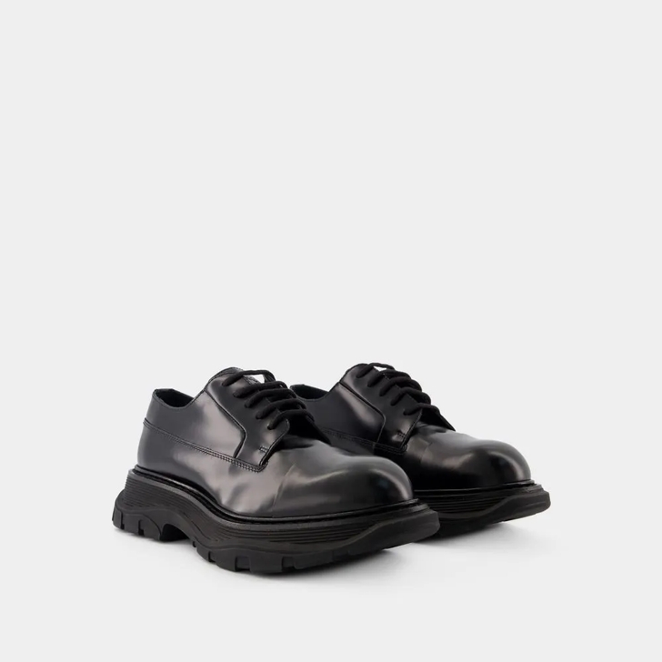 Alexander mcqueen show leather platform trainers sales