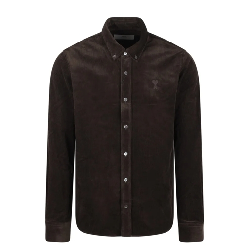 AMI Paris Classic Fit Shirt Brown Chemises