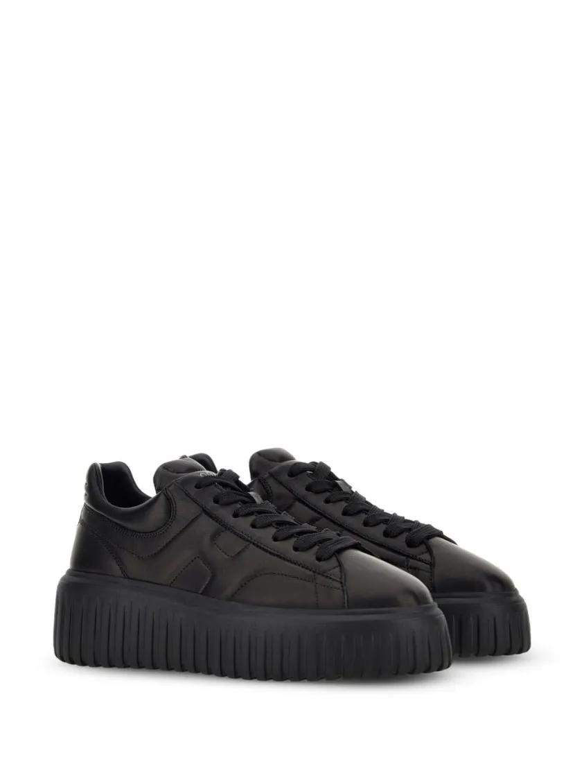 Thumbnail - Hogan Low-Top Sneaker - Minimalist Black Leather Sneakers With Thick Platf - Gr. 37 (EU) - in Schwarz - für Damen