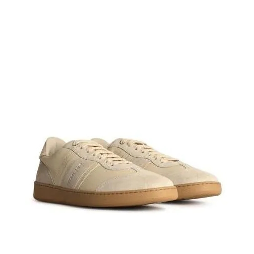 Salvatore Ferragamo Low-Top Sneaker Cream Leather Achille 1' Sneakers Neutrals