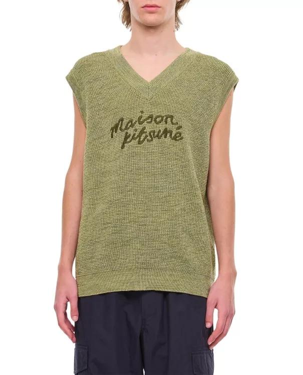 Maison Kitsune - Handwriting Oversize Vest - Größe L - green