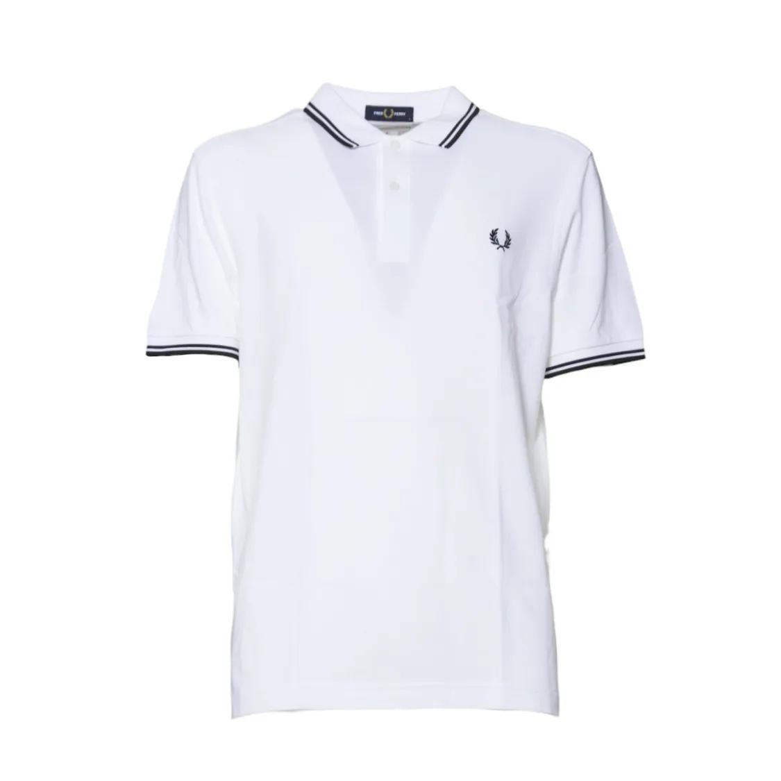 Thumbnail - Comme des Garcons - Striped White Cotton Knit Polo Shirt - Größe M - weiß