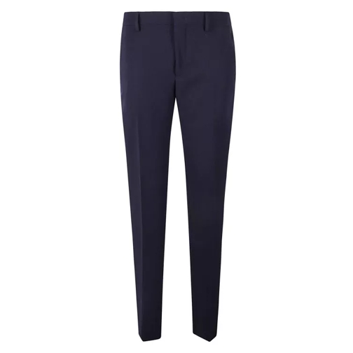 Tagliatore Blue The Silk-Blend Pants Blue 