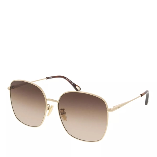 Chloé CH0076SK-001 58 Sunglass Woman Metal Gold-Gold-Brown Sunglasses