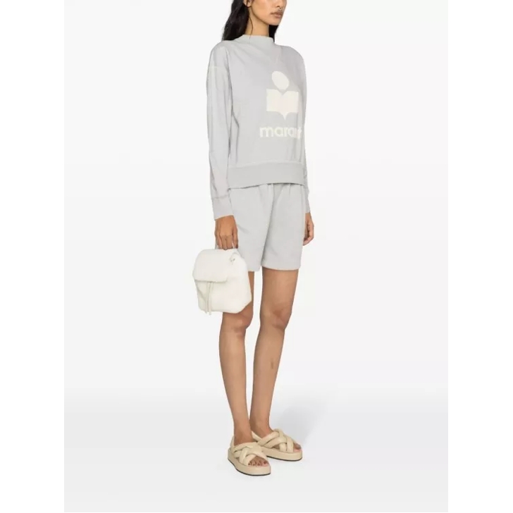 Etoile Isabel Marant Moby Flocked-Logo Sweatshirt White 
