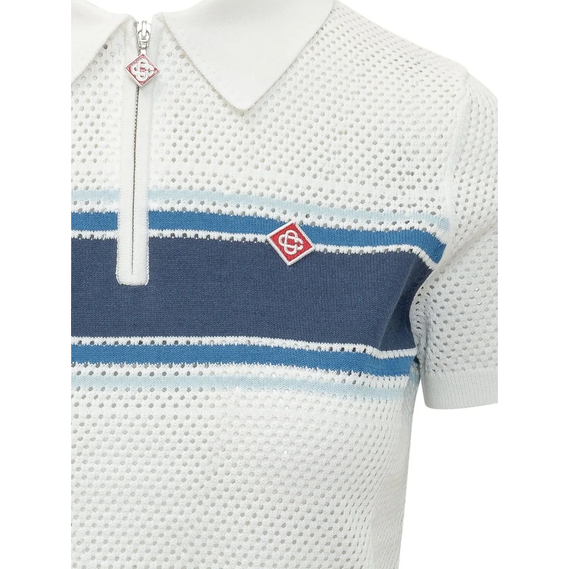 Casablanca Polo Top in Rete con Riga Frontale weiß(Image 3)