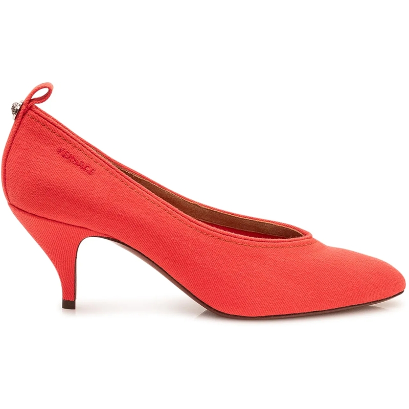Versace Pumps Decollete con Punta Affusolata e Tacco Medio rot