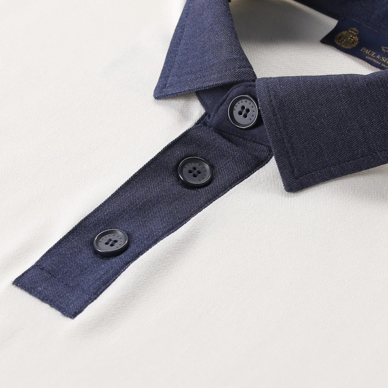 Paul & Shark Poloshirt Poloshirt mit Seide & Baumwolle weiß(Image 4)