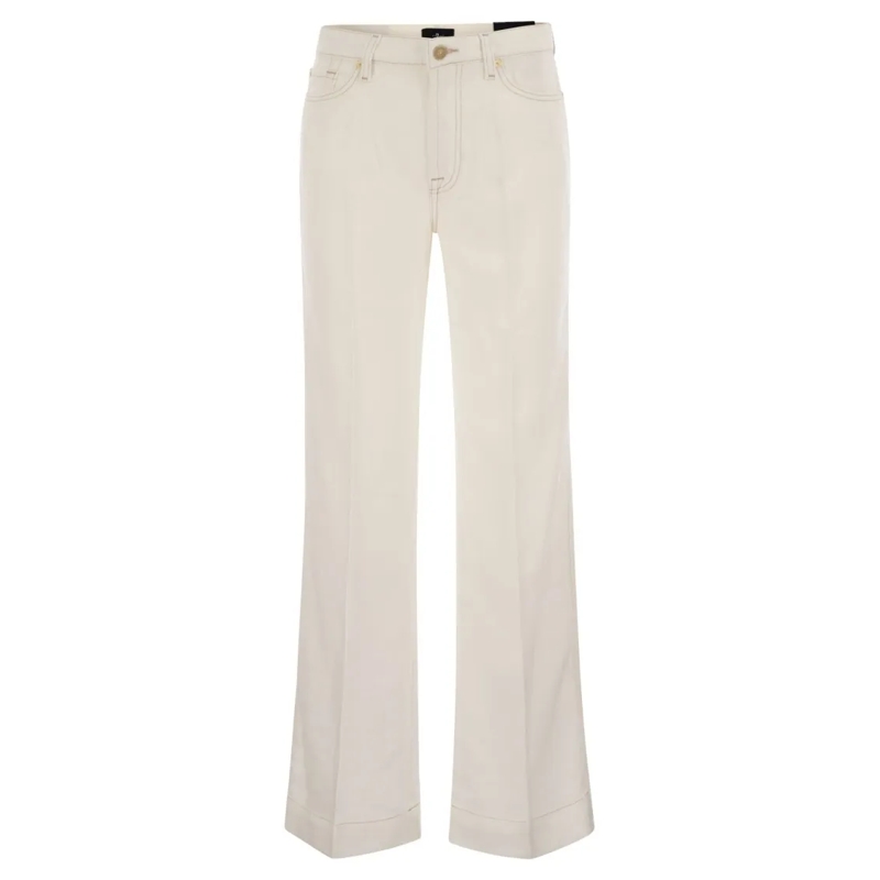 Seven for all Mankind Jeans Modern Dojo Tailorless - High Waisted Flared Jeans Neutrals