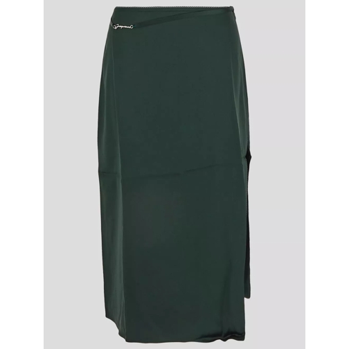 Jacquemus Viscose Skirt Green 