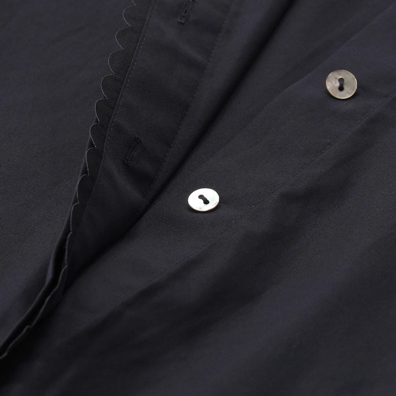 Vince Chemisier Kurzarm-Hemdbluse aus Baumwolle blau(Image 3)